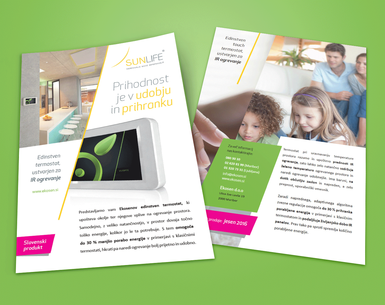 grafično oblikovanje letaka IR Sun