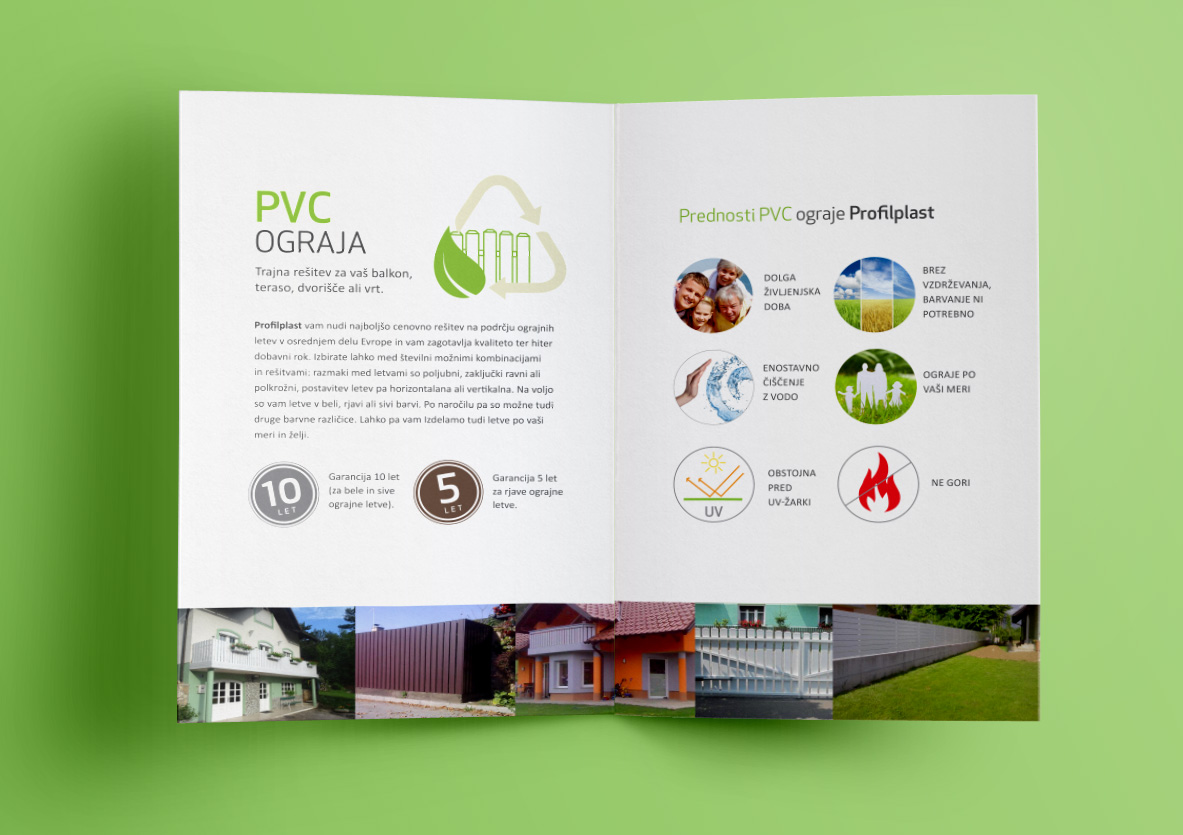 grafično oblikovanje zloženke Profilplast